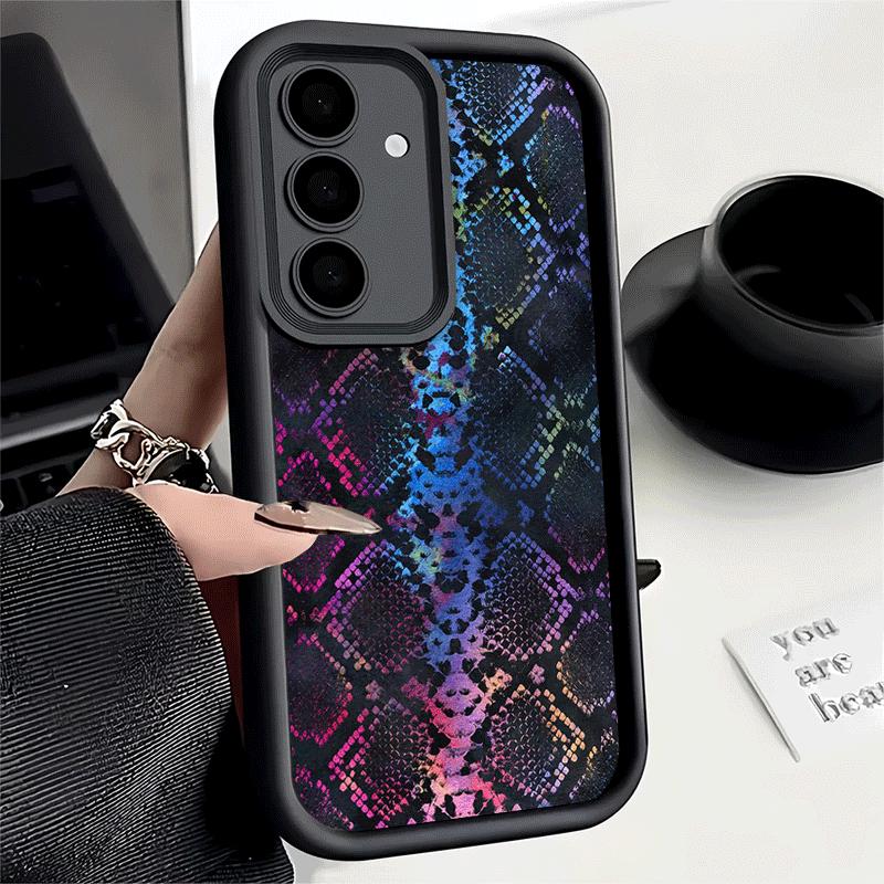 Чехол для телефона Samsung Galaxy A17 A16 A15 A14 A13 Модный узор под змеиную кожу A56 A36 A26 A55 A35 A25 A54 A34 A24 A53 A33 A23 A07