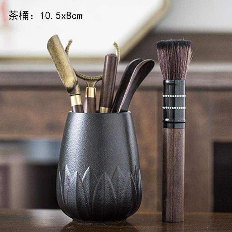 Чайный сервиз из черного сандалового дерева, чайная церемония, костюм для шести джентльменов, принадлежности для заваривания чая, ложка-клипса, чайный сервиз, аксессуары для чайного искусства