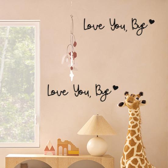 Wall Art Wooden Sign Love You Bye Script Sign Above Door Entryway Decor Sign for Home Entrance Wall Valentine's Day Decoration