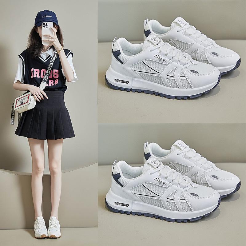 Ins корейская версия кроссовок Форрест Гамп для женской осени 2025 года дышащие новые студенческие беговые спортивные и повседневные белые кроссовки A099-2
