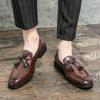 Британский Business Casual Остроносые Бахрома Парикмахер Маленькие Кожаные Туфли