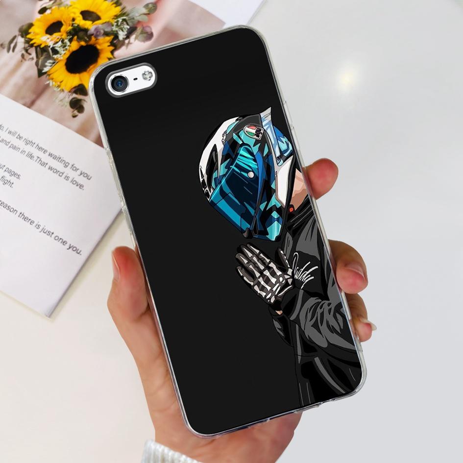 For iPhone 5 5S Case Fashion Astronaut Art Painted Shockproof Soft Cover For iPhone SE 2016 2020 SE2 TPU Funda on iPhone5 Bumper