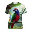 Fashion New Color Parrot Graphic T Shirts For Unisex Summer Trend Casual Tees Harajuku Printed O-neck Short Sleeve Top