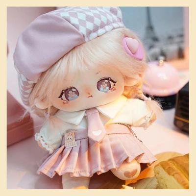 Каваи Плюшевая Хлопковая Кукла 20см Кукла Идола Мягкая Фигурка Суперзвезды Розовый Зайчик Милое Толстенькое Тело Кукла Девочка Может Переодеваться Подарок