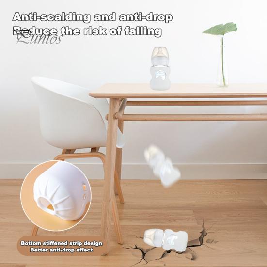 3 Pcs Silicone Bottle Sleeves 120ml/240ml Baby Bottle Holder Anti-slip BPA Free Insulation Sleeve for Glass Baby Bottle