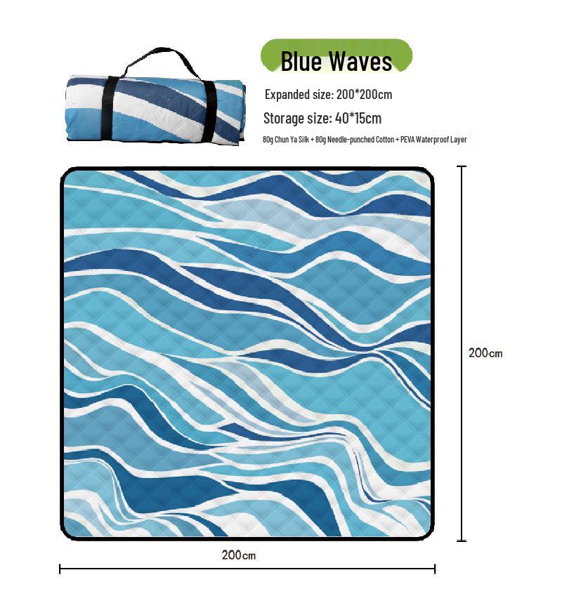 Oversized Waterproof Beach & Picnic Mat - Foldable, Thickened PEVA for Outdoor Use