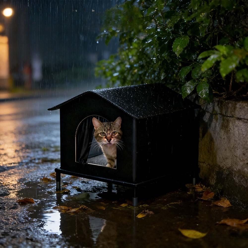 Windproof Enclosed Pet Cave Nest Outdoor Insulated Cat Shelter Warm Sleeping Bed for Stray Cats Small Dogs Portable Pet Puppies