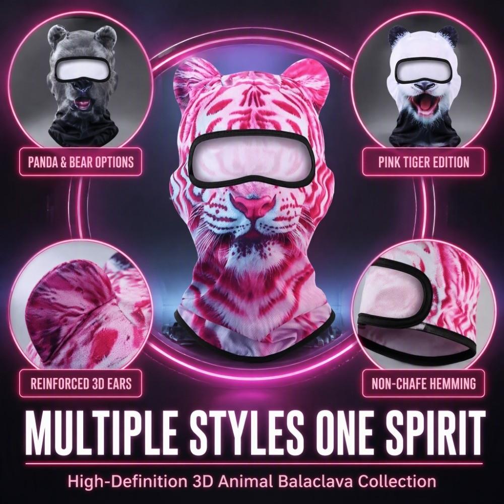 3D 3D Mask Pink Full Face Cover Cute Balaclava Hat Halloween