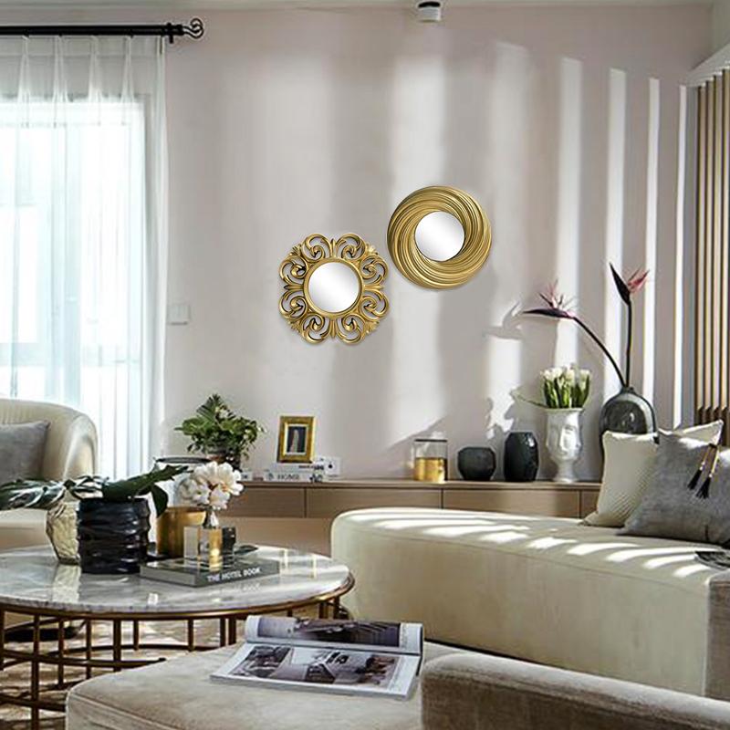 1PC/3PC Nordic Home Подвесные Зеркальные Наборы Круглые Квадратные Настенные Зеркала Наборы Золотое Подвесное Зеркало Винтаж