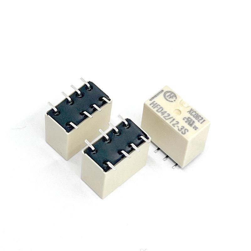 HFD42/12-3SR Hongfa 8-Pin 2A Signal Relay, Dual Changeover, HFD42/24-3SR SMD