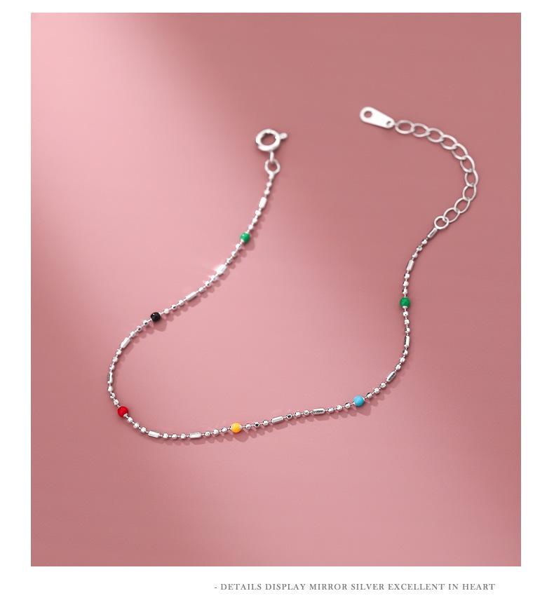 Браслет в корейском стиле из стерлингового серебра S925, минималистичный, цвета дофамина