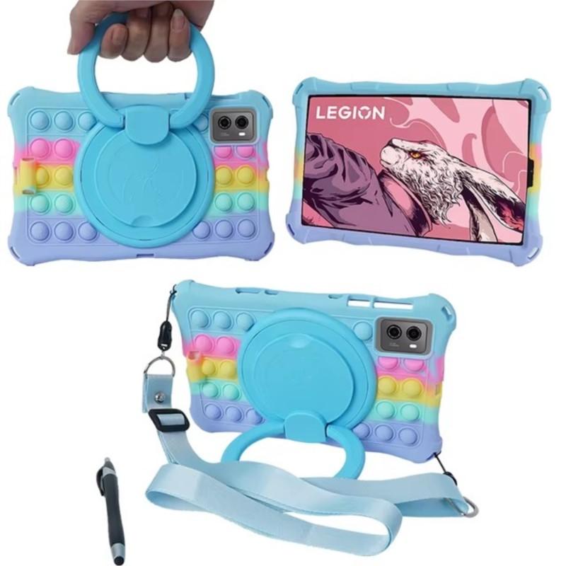 Soft Silicone Shell Kids Case For Lenovo Y700 2025 TB-321FU Legion Y700 Gen 2 TB-320FU 2023 Case 360 Rotating Stand Cover
