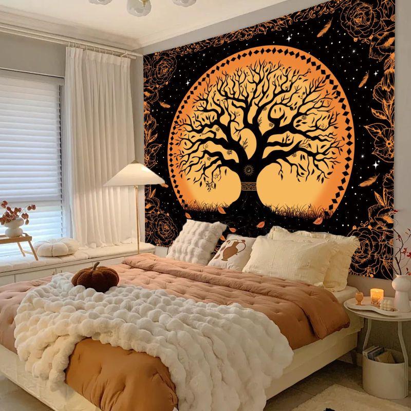 Green Tree Of Life Wall Tapestry Mandala Boho Hippie Meditation Home Decor Artistic Gift Soft Durable Cozy Aesthetic Cute
