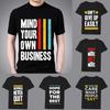 Man's Summer Simple Black Harajuku Basic Slim T-shirt Round Neck Inspirational Phrase Printing Youth Comfortable Man's Soft Top