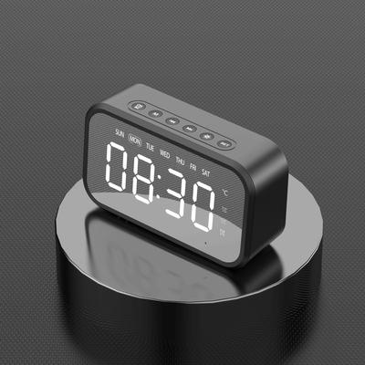 Настольные часы Bluetooth Беспроводное аудио Мини-светодиодное зеркало Цифровой будильник Температура выходного дня Дисплей Настольные часы