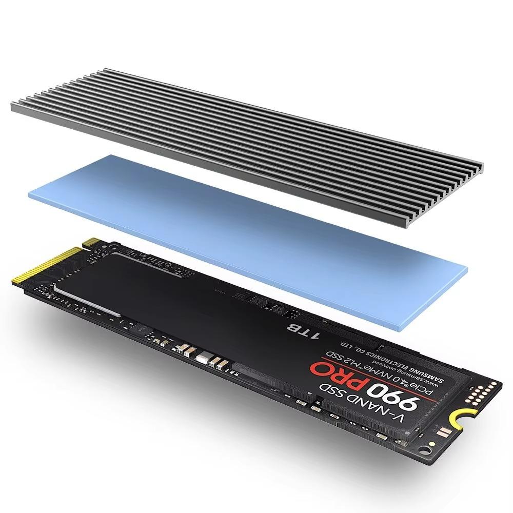 Алюминиевый радиатор для M.2 SSD 2280 NVMe – с термопрокладкой, подходит для PS5 и ПК