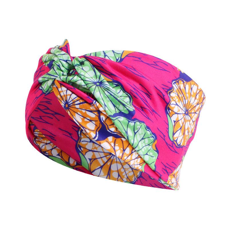 New African Floral Print Headband Twist Style Women's Sports Yoga Elastic Hairband Fashion Salon Make Up Hair Wrap Headwear