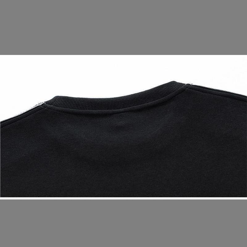 Весна и осень, большой мужской свободный круглый вырез, вышитая толстовка, модный мужской большой размер, цветная толстовка с блоками