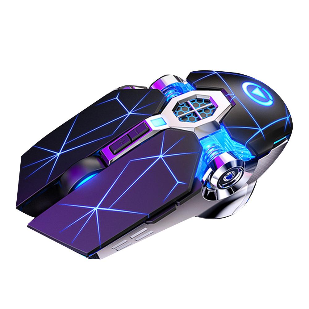 A7 2.4G Wireless Portable Rechargeable Mute Backlit Gaming Mouse for Laptops