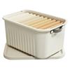 Clothing Organizer Box PP Plastic Large Cloth Storage Basket with Lid and Handle for Home Closet