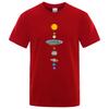 Sistema Solar Cósmico Planetas Imprimir Manga Curta Homens Rua Casual T Roupas Soltas Oversized T Camisa Masculina Verão Algodão