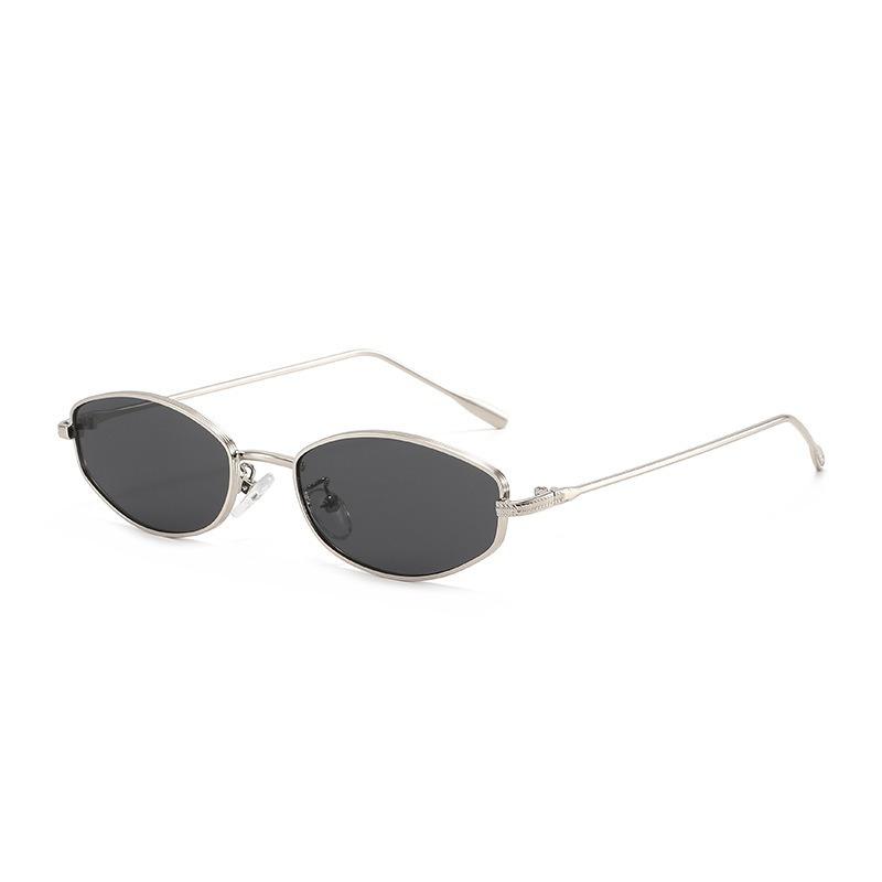 Luxury Polygon Small Frame Oval Exquisite Metal Glasses for Men and Women Rectangle Anti-Uv Sunglasses Ladies Rhombus Eyewear