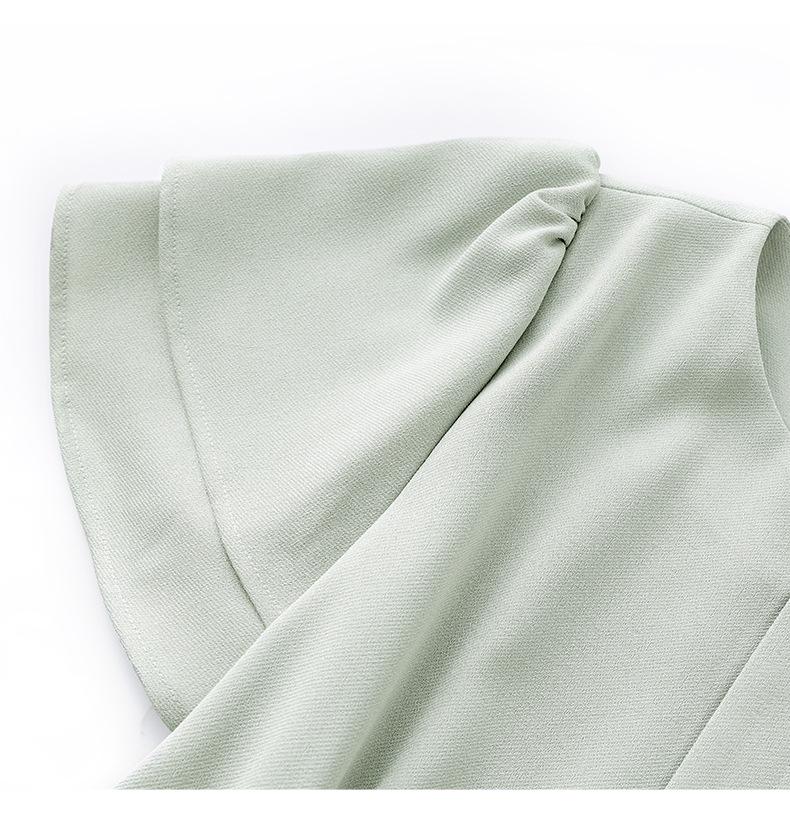 French-Inspired Waist-Cinching Ruffle Sleeve Dress