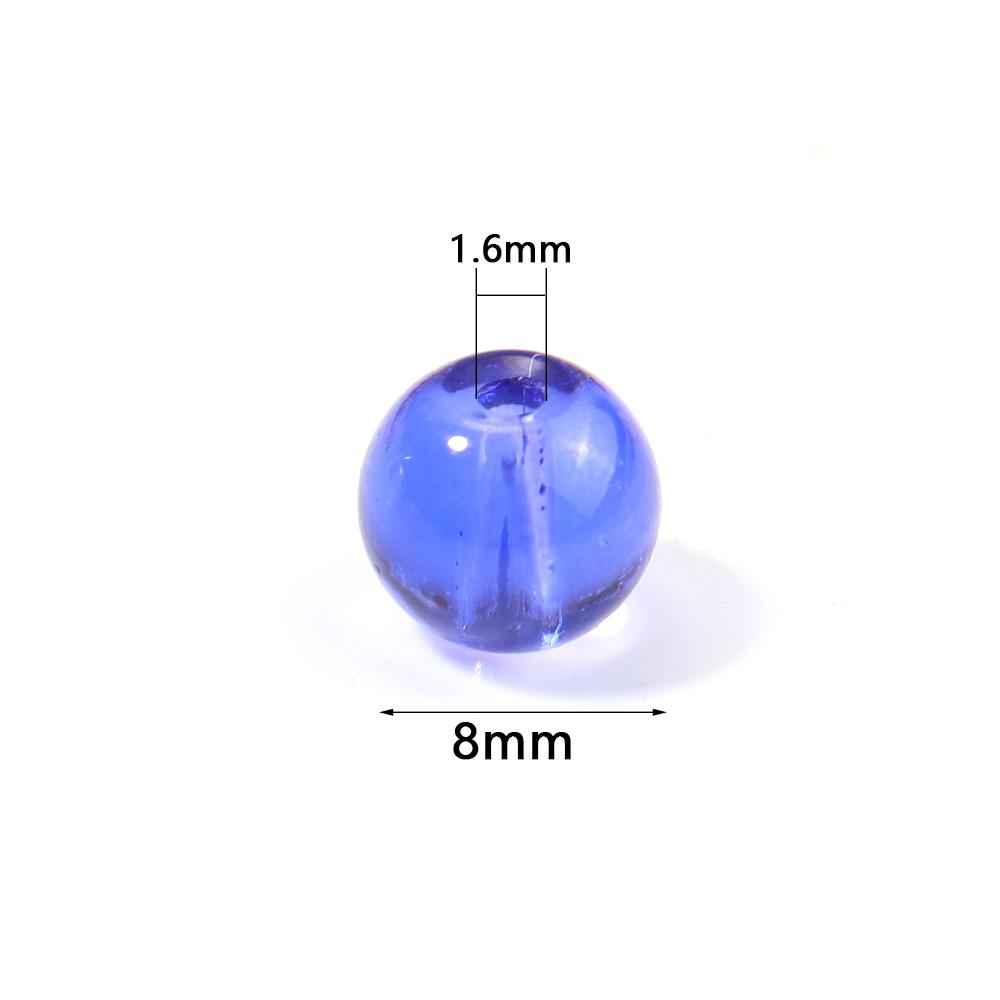 50pcs/lot 8mm Colored Transparent Glass Beads For Jewelry Making Loose Spaced Round Glass Bead DIY Jewelry Accessories Wholesale