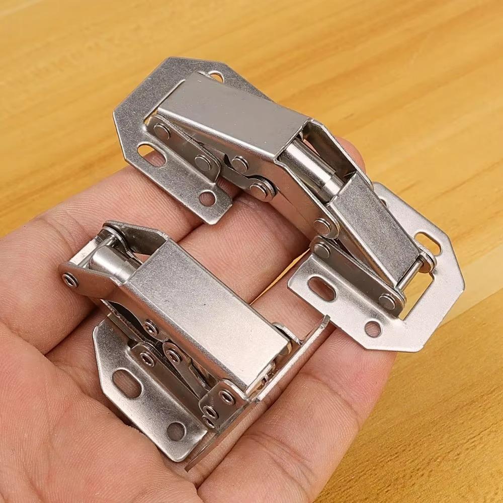 10-1PCS 90 Degree Steel Cabinet Hinges No-Drilling HoleHydraulic Buffer Hinge Kitchen Cabinet Cupboard Hinges Furniture Hardware