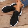 Fashion Spring Autumn Breathable Knitted Sneakers Women 2025 Plus Size Non Slip Sport Shoes Woman Comfort Soft Sole Flats Shoes Female