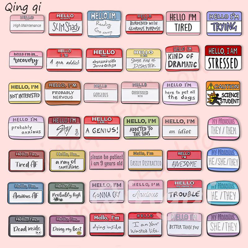 Креативный красочный набор значков с буквами Очаровательные металлические броши для очаровательных аксессуаров