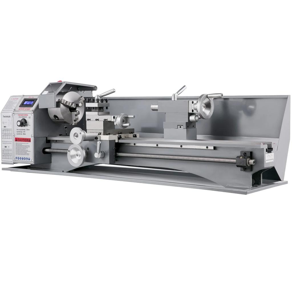 VEVOR 1100W Mini Metal Lathe 220MMx750MM Variable-Speed Metal Lathe RPM Metal Milling Machine Digital Milling Metal Lathe with 3-Jaw Chuck