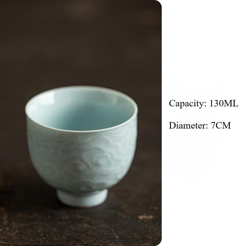 Chinese Kung Fu Tea Brewing Cup, Ceramic Retro-style Design, Solid Color Appearance, Household Anti-scald Tea Brewing Cup