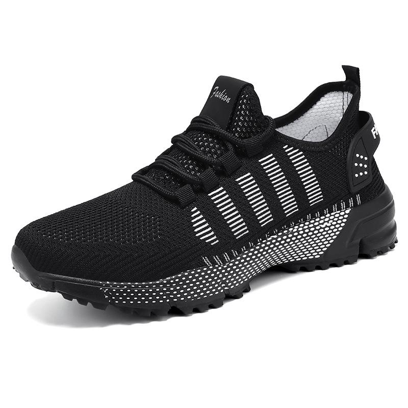 Men's Shoes Sports Shoes New Large Size Running Shoes Fly-woven Soft-soled Shoes Men's Shock-absorbing Breathable Casual Shoes