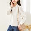Pure Cotton White Shirt for Women Long-sleeved Spring New Doll Collar Top Design Sense Commuting Temperament Shirt