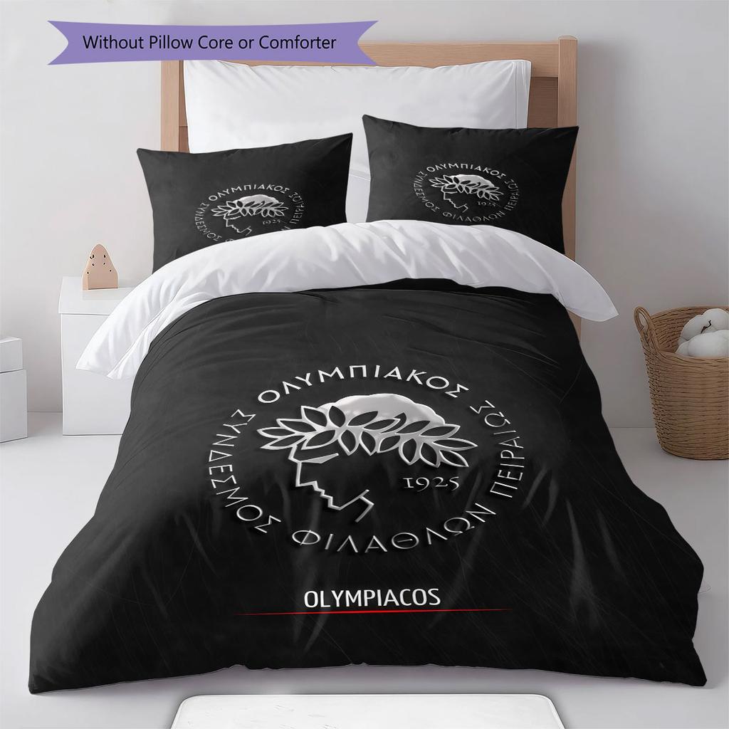 Olympiacos logo Bedding Quilt Set Quilt Cover Pillowcase Home Decoration Birthday Gift (1 * duvet cover + 2 * pillowcase, without core)