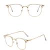New Men's and Women's Anti-Blue Light Fashion Personality Retro Artistic Classic Large Frame Half Frame Plain Glasses Plain Face Small Photo
