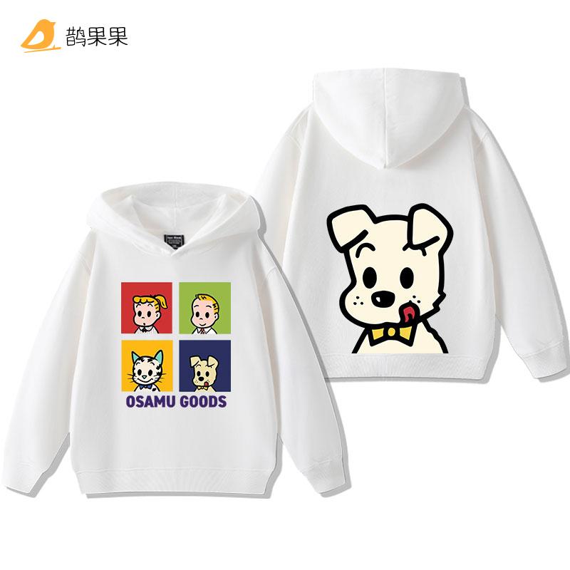 Детские толстовки с мультяшным принтом OSAMU GOODS Harajuku, повседневная мода, осенне-зимние виды спорта на открытом воздухе, теплые топы с длинным рукавом