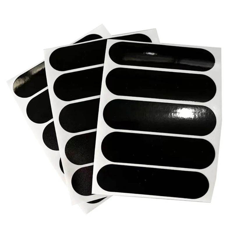 Simple Rectangle Motorcycle Reflective Stickers Invisible Black Waterproof Decals for Helmet Motorbike Safety