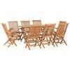 VidaXL Outdoor Foldable Dining Furniture 9 Pcs Patio Dining Set Garden Lounge Table 3059971