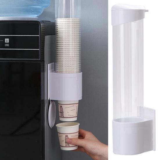 Диспенсер для бумажных стаканчиков Настенное крепление Без перфорации Выдвижной тип Прозрачная видимая пылезащитная крышка Одноразовый пластиковый стакан для воды