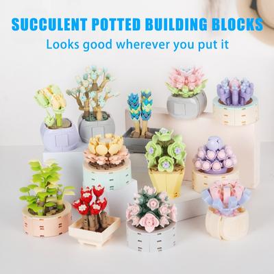 Букет Moc Block, цветы, суккуленты, строительные блоки в горшках, подходят для 10309, романтический комплект, сборные кирпичи, игрушки для детей, подарок для девочек