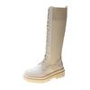 Ladies Boots Winter Knee High Shaft Shoes for Women Long White Footwear Elastic Platform Comfortable and Elegant New In Rock Hot