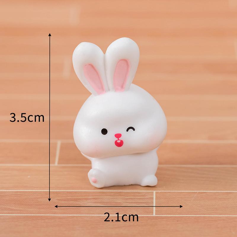8 шт. светящийся мини-кролик орнамент мультяшный кролик фигурка микро пейзаж автомобиль интерьер настольное украшение