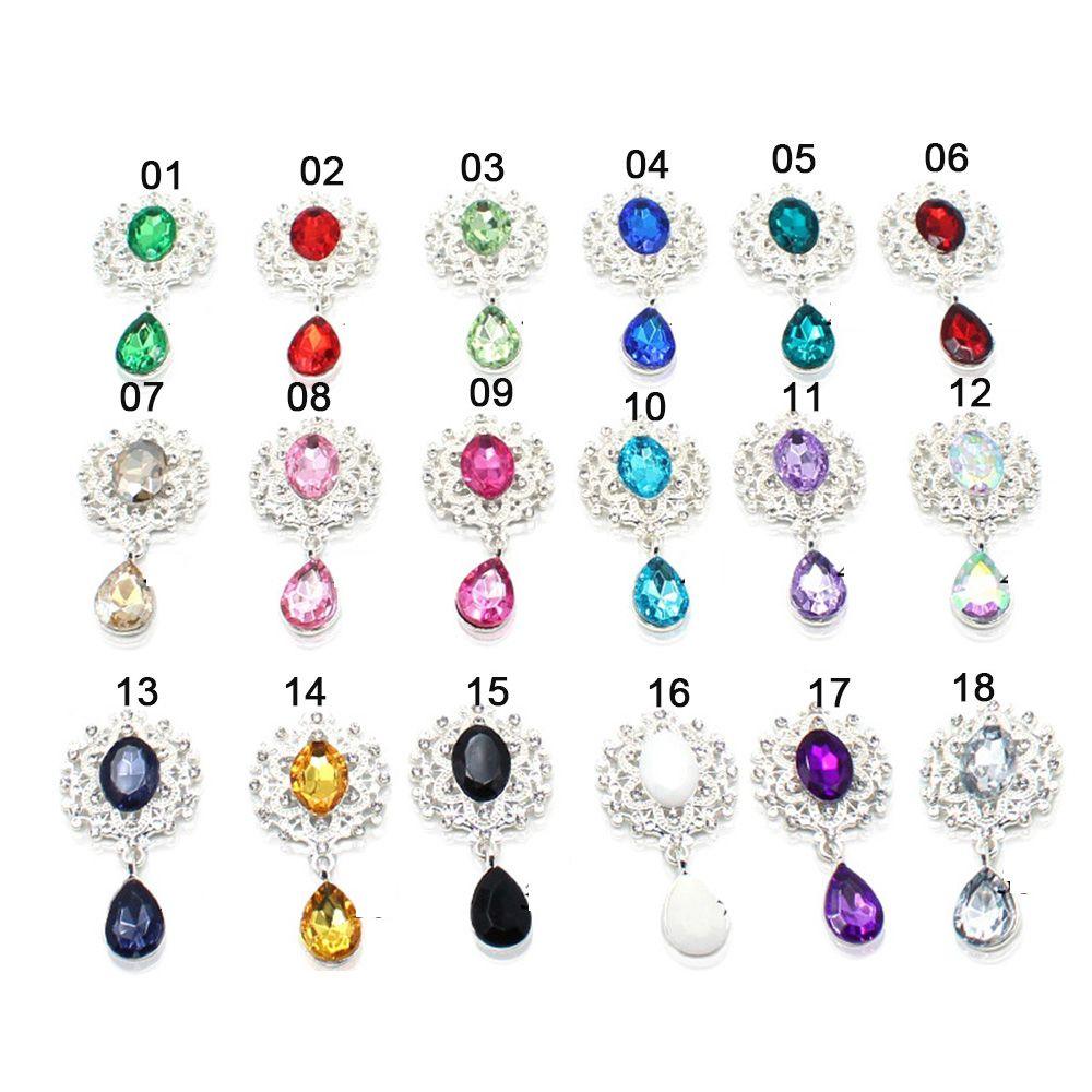 Faceplate Garment Decorative Water Droplets Sewing Button Alloy Rhinestone Pendant Scrapbooking