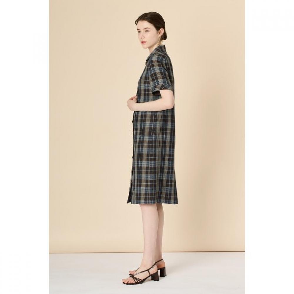 Bcbg Linen Check Dress B3m4o633