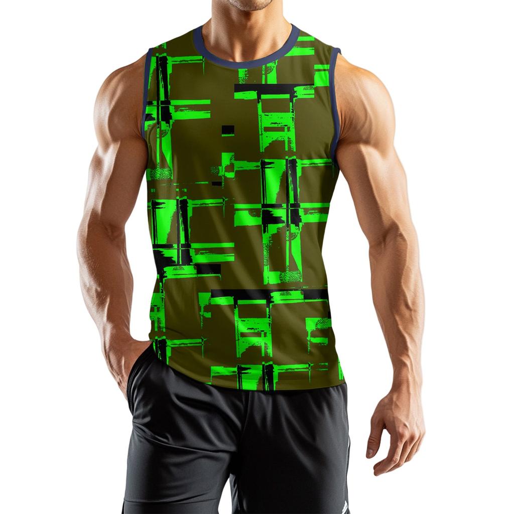 Мужская мода принтованный спортивный повседневный жилет без рукавов