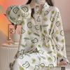 Japanese Cartoon Pajamas Set Sweet Girls Spring Autumn Nightgowns Long Sleeves Straps Leisure Home Service Suit Youth Sleepwear