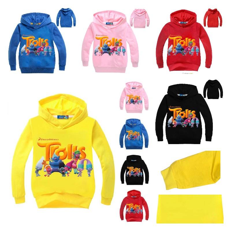 Толстовка с капюшоном Poppy Bobble из мультфильма Dreamworks Trolls для детей Мягкая и стильная хлопковая одежда