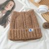 Korean Version of Versatile Cat Ears Plus Velvet Hat for Women's Autumn and Winter Casual Windproof Pullover Hat Outdoor Warm Hat